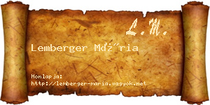 Lemberger Mária névjegykártya